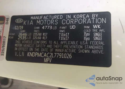 2020 Kia Sportage Lx from USA, damaged, VIN KNDPMCAC2L7791026